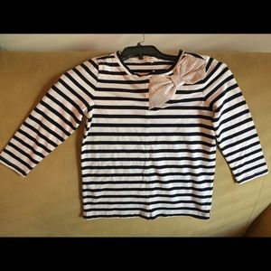Girls 3/4 sleeve striped top